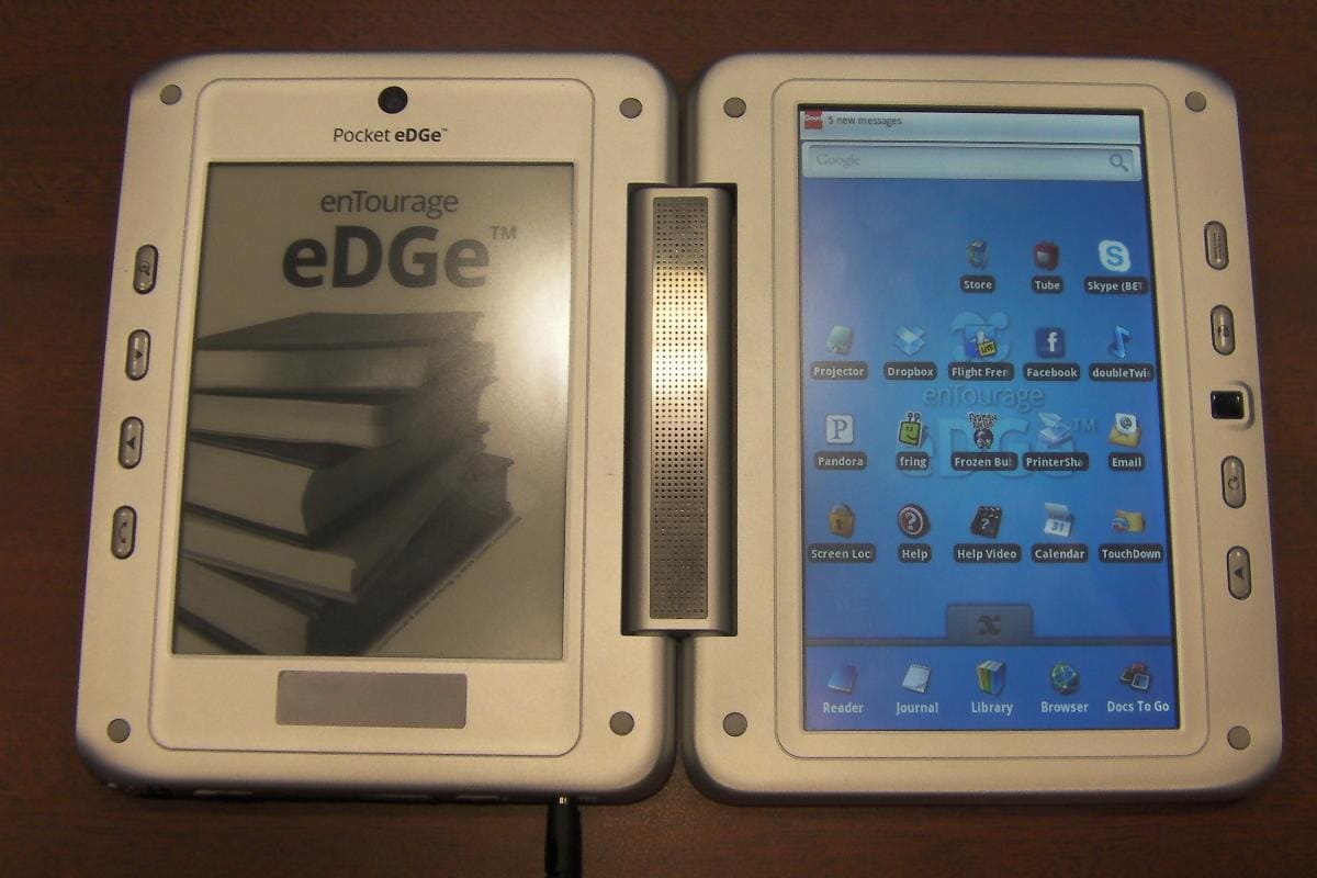 Слово с двумя экранами. Планшет электронная книга Pocket Edge Entourage. Планшет с двумя экранами. Планшет с двумя дисплеями. Планшет с экраном Edge.