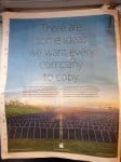 apple newspaper ad eco-friendly