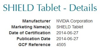 shield nvidia certification tablet