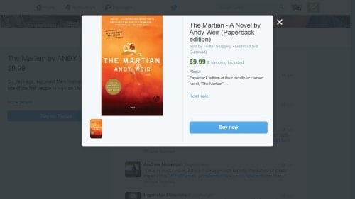twitter the martian sales page